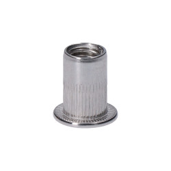 AISI304 nitovacia matica M10, plochá, rýhovaný driek, L-19mm AISI304 nitovacia matica M10, plochá, rýhovaný driek, L-19mm